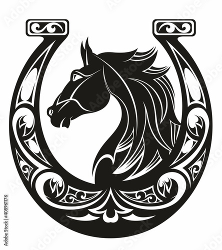 Horseshoe icon vector . Luck illustration sign collection. Fortune symbol.