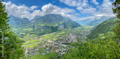 Panoramaaufnahme von Meiringen im Haslital.