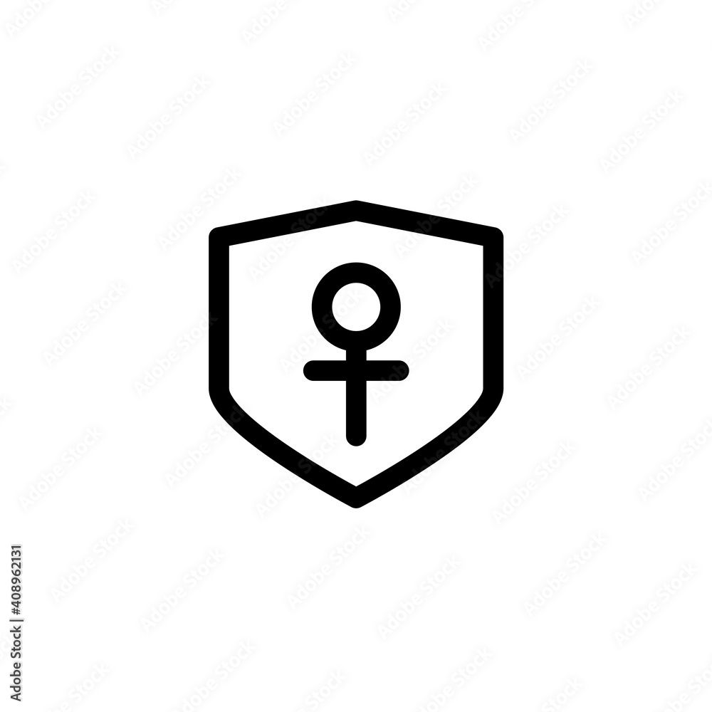 Female protection icon with Venus symbol as a symbol of feminism. Icon design for international women's day celebrations Female protection icon with Venus symbol as a symbol of feminism. Icon design for international women's day celebrations