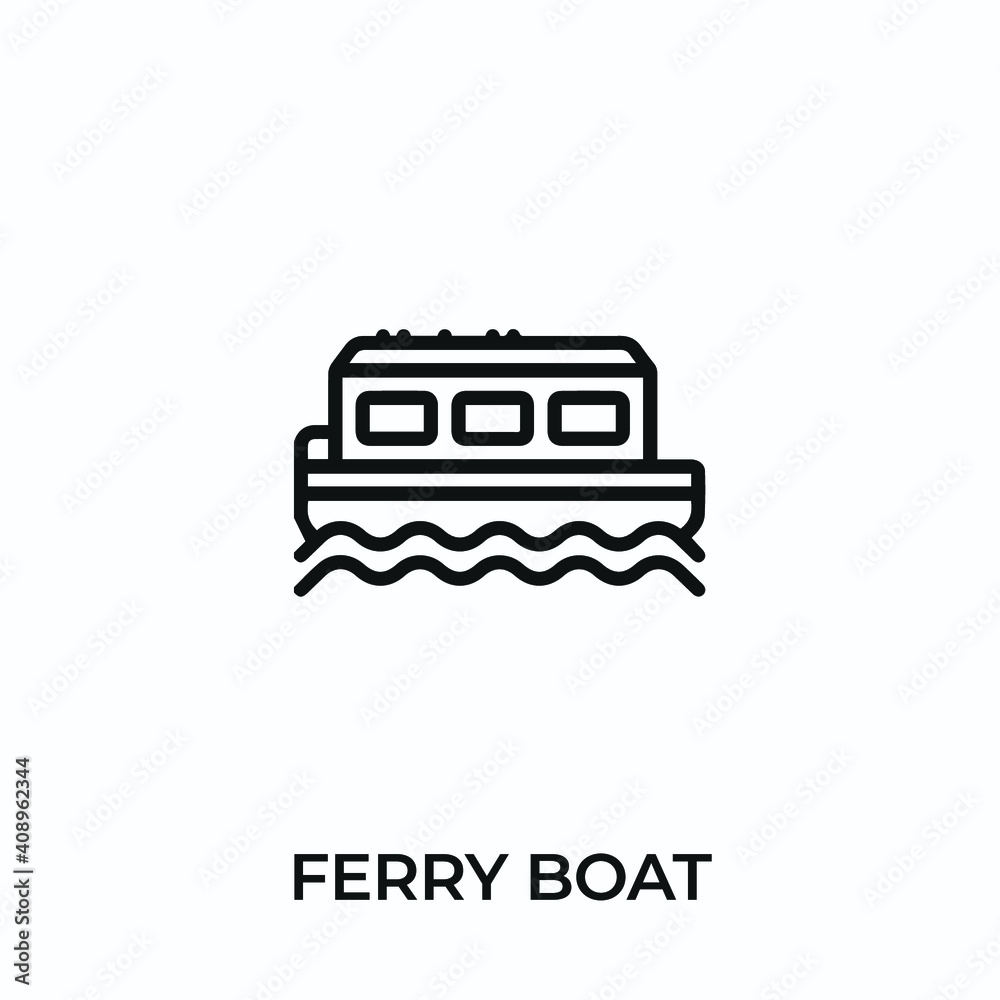 ferry boat icon vector. ferry boat sign symbol for modern design. Vector illustration ferry boat icon vector. ferry boat sign symbol for modern design. Vector illustration