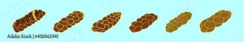 set of challah bread cartoon icon design template with various models. vector illustration isolated on blue background