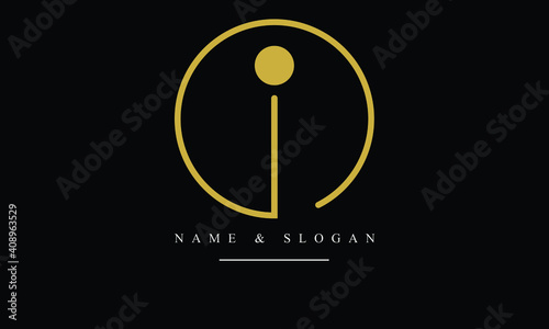OI, IO, O, I abstract letters logo monogram