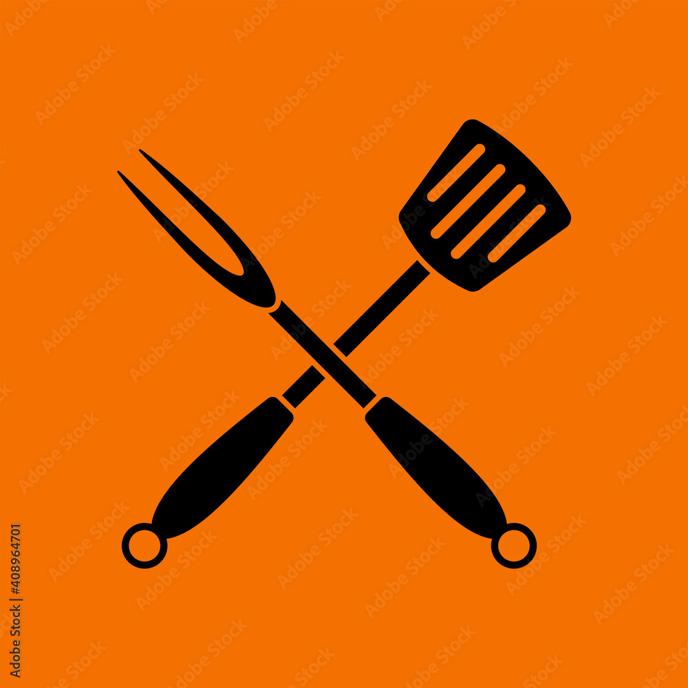 Crossed Frying Spatula And Fork Icon Crossed Frying Spatula And Fork Icon