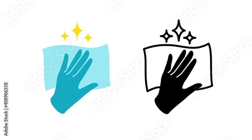hand clean surface flat, simple icon. vector concept isolated illustration.