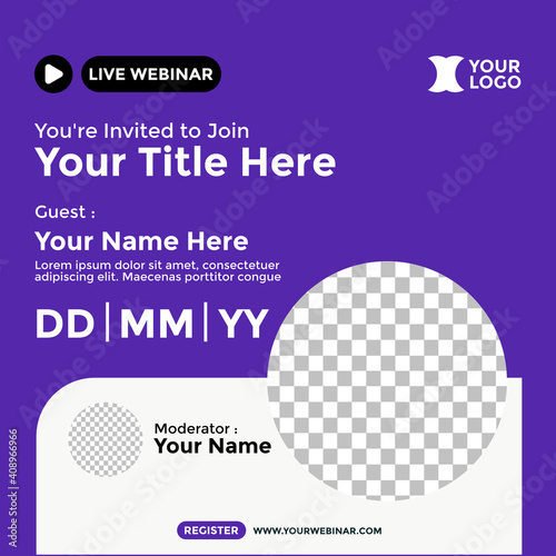 Webinar Poster Design for Social Media. Good for Promotion Your Webinar