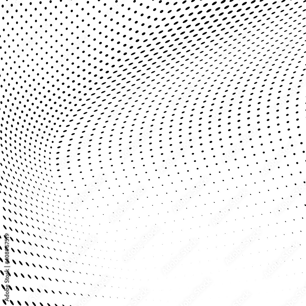 Abstract halftone wave dotted background