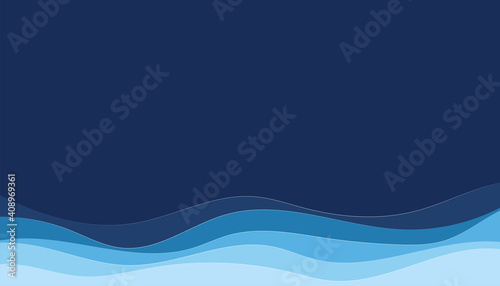 Blue water wave line deep sea pattern background banner vector illustration. © Pacha M Vector