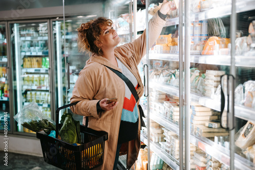 Woman shopping groceries
