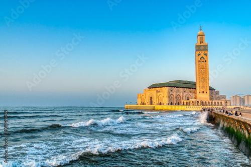 Hassan II Mosque by the Sea, Casablanca, Morocco.
