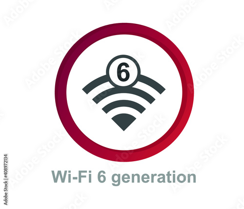 Vector symbol or icon 6G Internet Network Connection technology. 6th Generation Wireless Internet Network Connection.