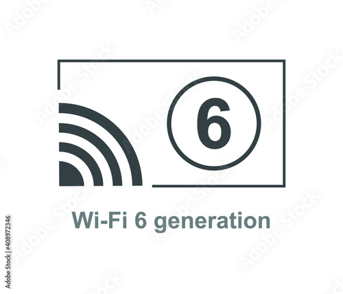 Vector symbol or icon 6G Internet Network Connection technology. 6th Generation Wireless Internet Network Connection.