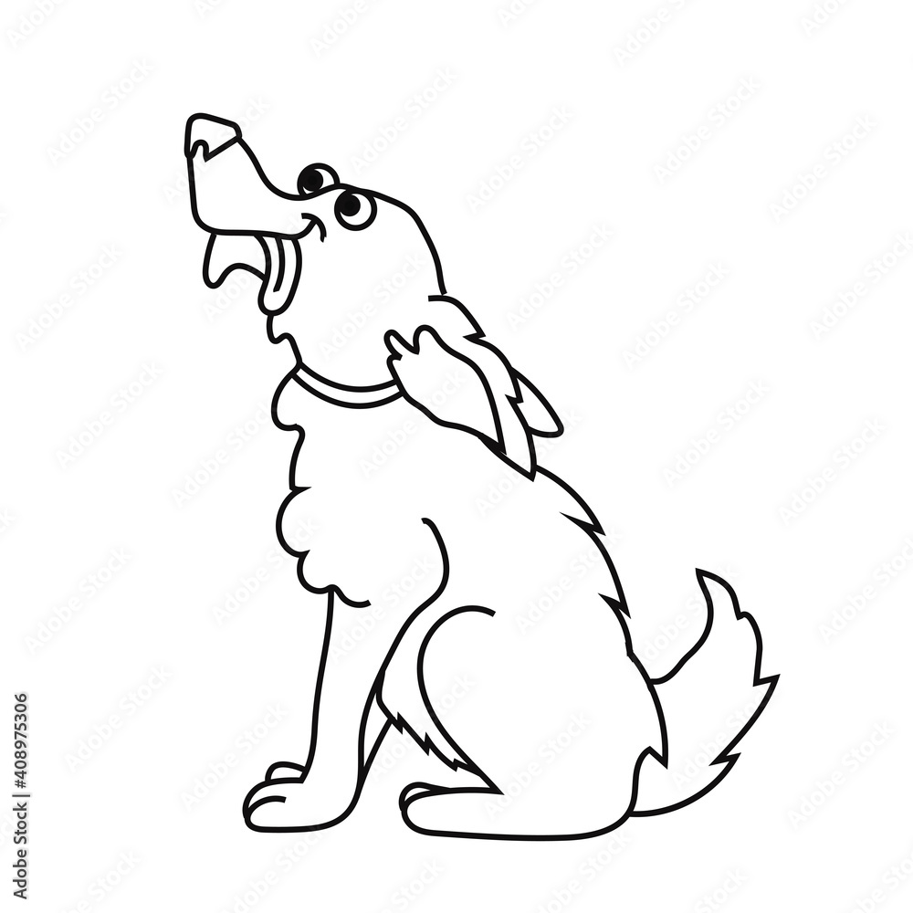 Obraz premium Dog. Coloring book page. Vector illustration