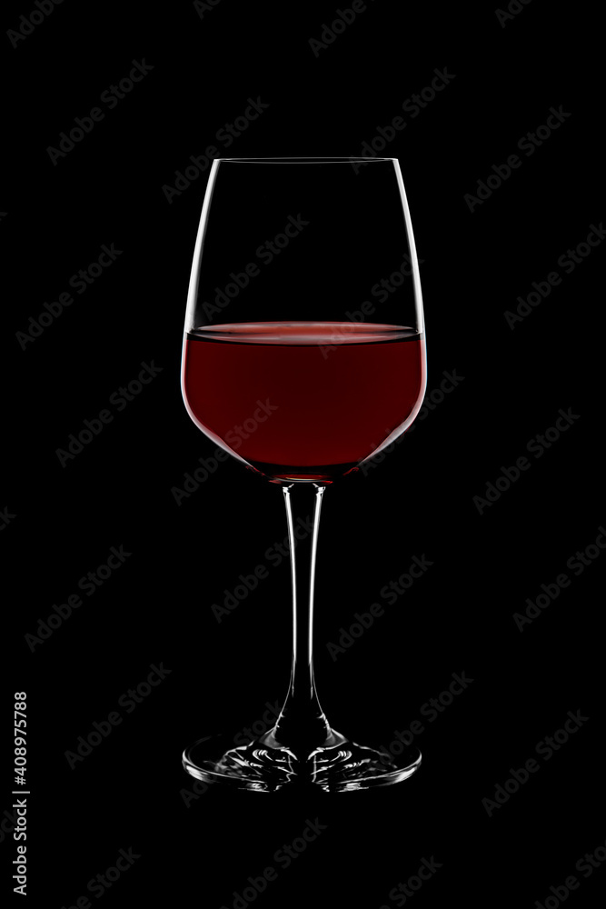 Glass of red wine on black background Glass of red wine on black background