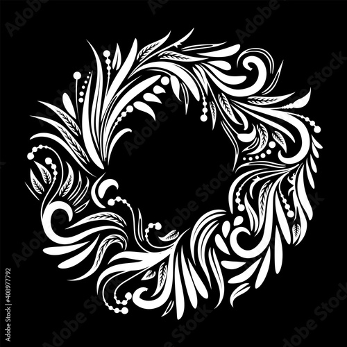 Ethnic gold foil ring, wreath symbol tattoo design. Use for print, posters,. ector illustration