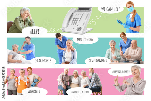 Hands of young and elderly ...