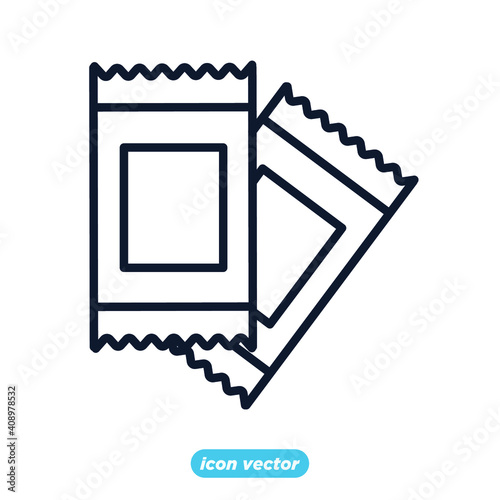 Sachet icons. sugar powder packet icon. Packet soluble powder symbol Vector illustration