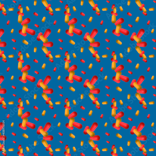 Abstract bright pattern with 3d capsules