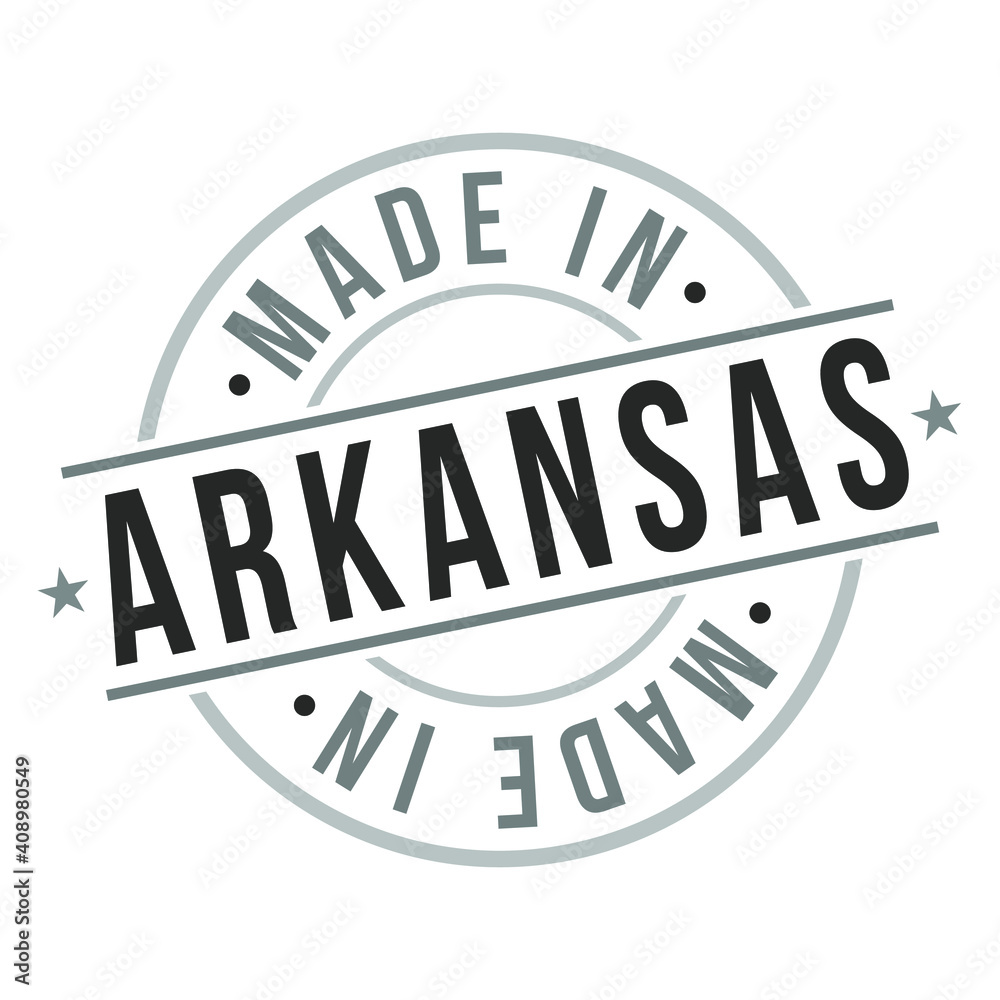 Made in Arkansas Stamp Logo Icon Symbol Design. National production Badge Concept. Made in Arkansas Stamp Logo Icon Symbol Design. National production Badge Concept.