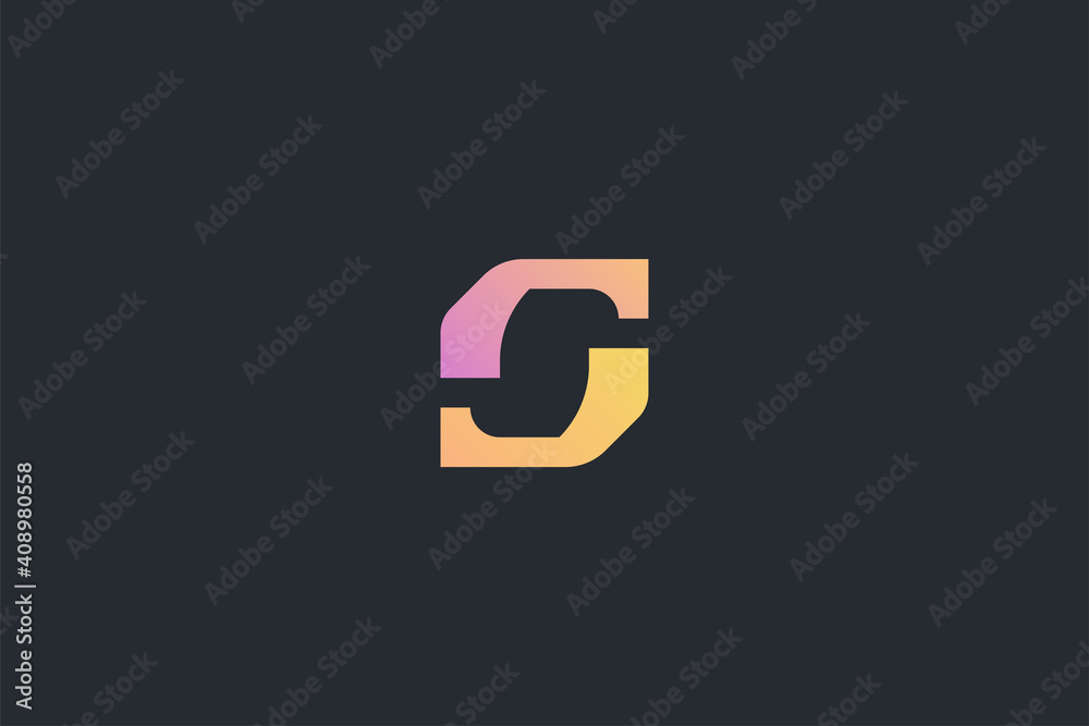 Minimal Modern Abstract Letter S Dark Background Logo Template Minimal Modern Abstract Letter S Dark Background Logo Template