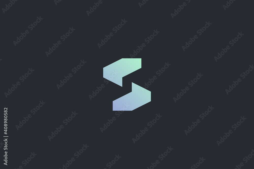 Minimal Modern Abstract Letter S Dark Background Logo Template Minimal Modern Abstract Letter S Dark Background Logo Template