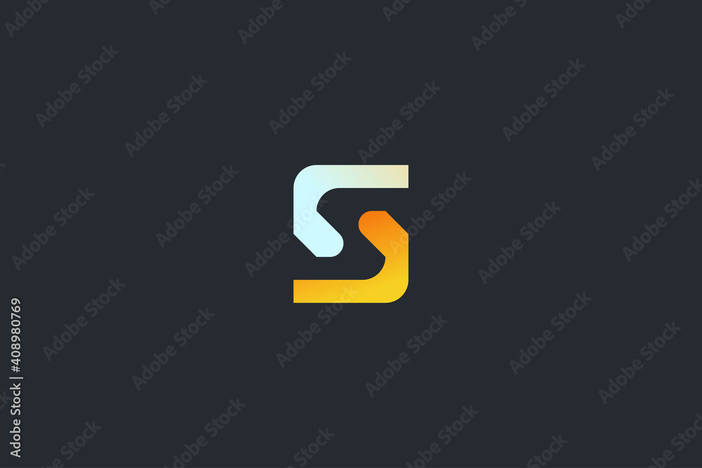 Minimal Modern Abstract Letter S Dark Background Logo Template Minimal Modern Abstract Letter S Dark Background Logo Template