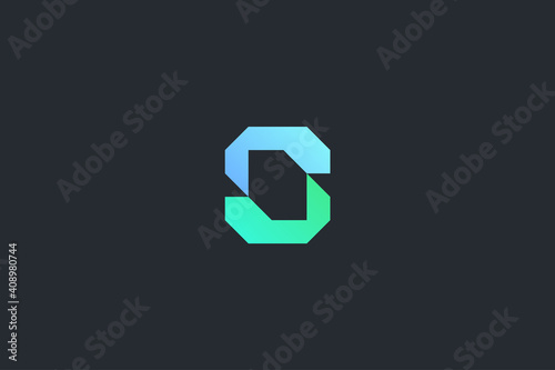 Minimal Modern Abstract Letter S Dark Background Logo Template