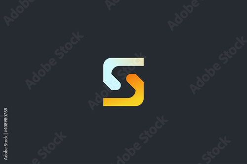 Minimal Modern Abstract Letter S Dark Background Logo Template