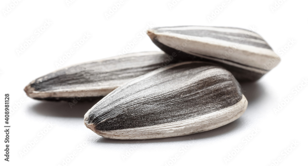 Sunflower seeds on white background Sunflower seeds on white background