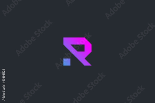 Minimal Modern Abstract Letter R Dark Background Logo Template