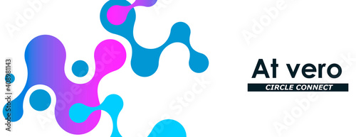 Blue violet molecules in abstract style on light background. Science technology concept. Graphic design element