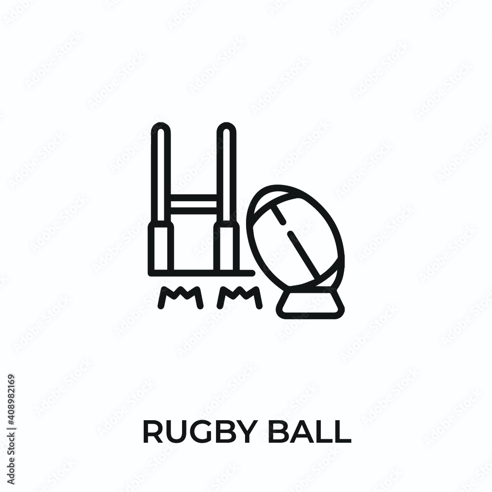 rugby ball icon vector. rugby ball sign symbol for modern design. Vector illustration	