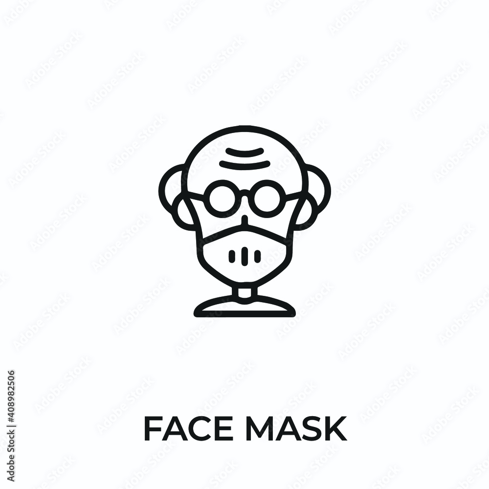 face mask icon vector. medical mask sign symbol for modern design. Vector illustration	