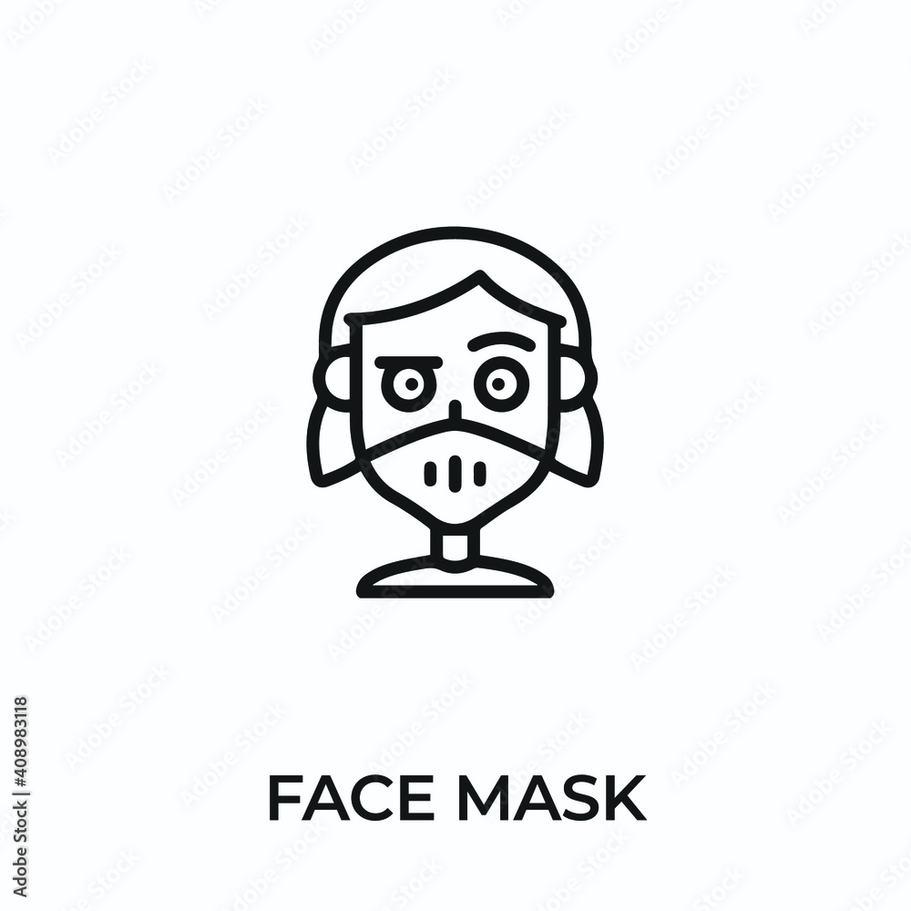 face mask icon vector. medical mask sign symbol for modern design. Vector illustration face mask icon vector. medical mask sign symbol for modern design. Vector illustration