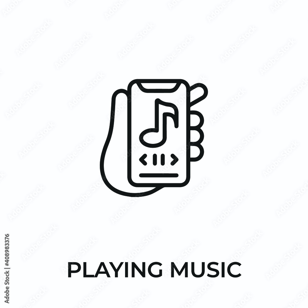 playing music icon vector. playing music sign symbol for modern design. Vector illustration playing music icon vector. playing music sign symbol for modern design. Vector illustration