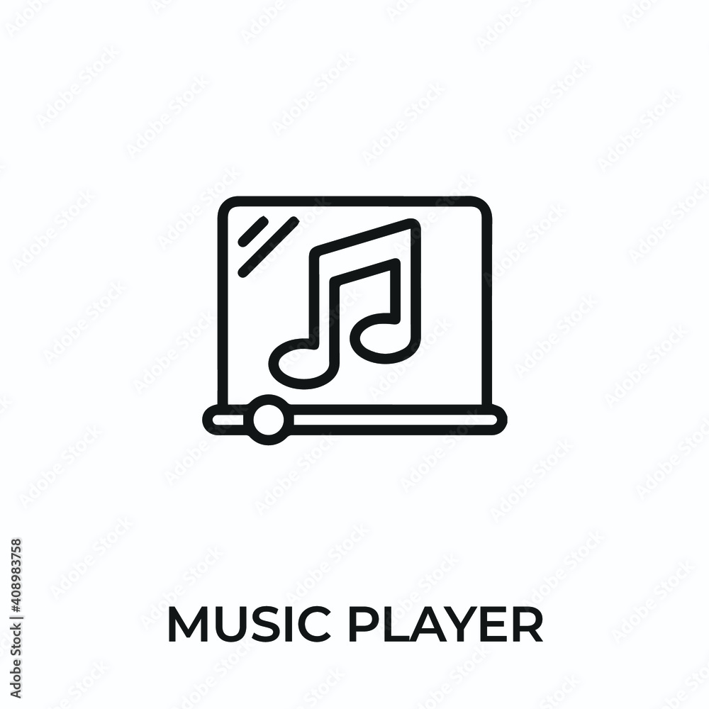 music player icon vector. music player sign symbol for modern design. Vector illustration music player icon vector. music player sign symbol for modern design. Vector illustration