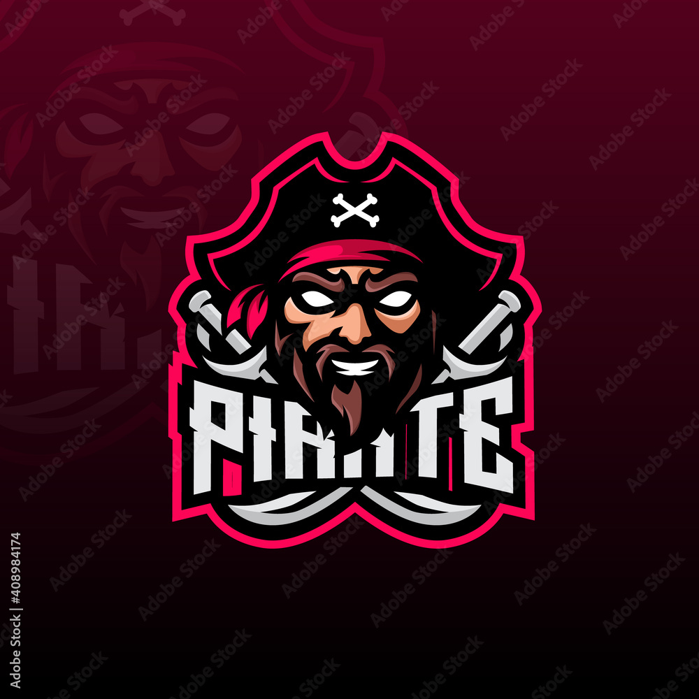 pirate mascot esport logo