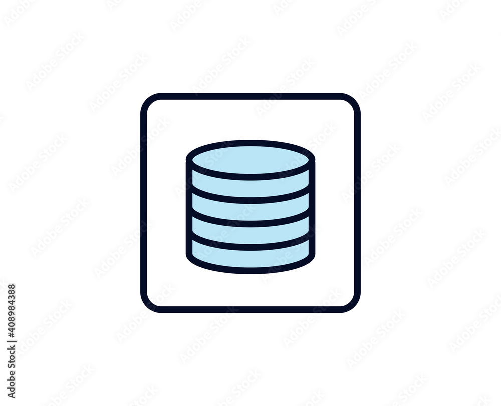 Database line icon. High quality outline symbol for web design or mobile app. Thin line sign for design logo. Color outline pictogram on white background Database line icon. High quality outline symbol for web design or mobile app. Thin line sign for design logo. Color outline pictogram on white background