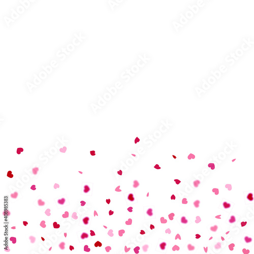 Heart Background. St Valentine Day Card with Classical Hearts. Exploding Like Sign. Vector Template for Mother's Day Card. Red Pink Empty Vintage Confetti Template. 8 March Banner with Flat Heart.