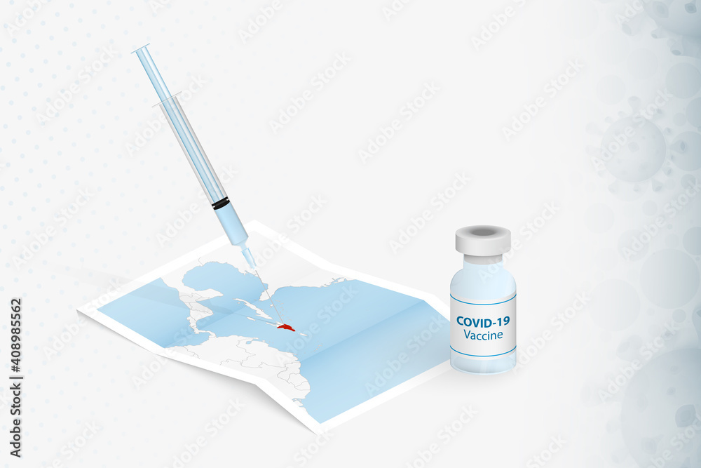 Dominican Republic Vaccination, Injection with COVID-19 vaccine in Map of Dominican Republic. Dominican Republic Vaccination, Injection with COVID-19 vaccine in Map of Dominican Republic.
