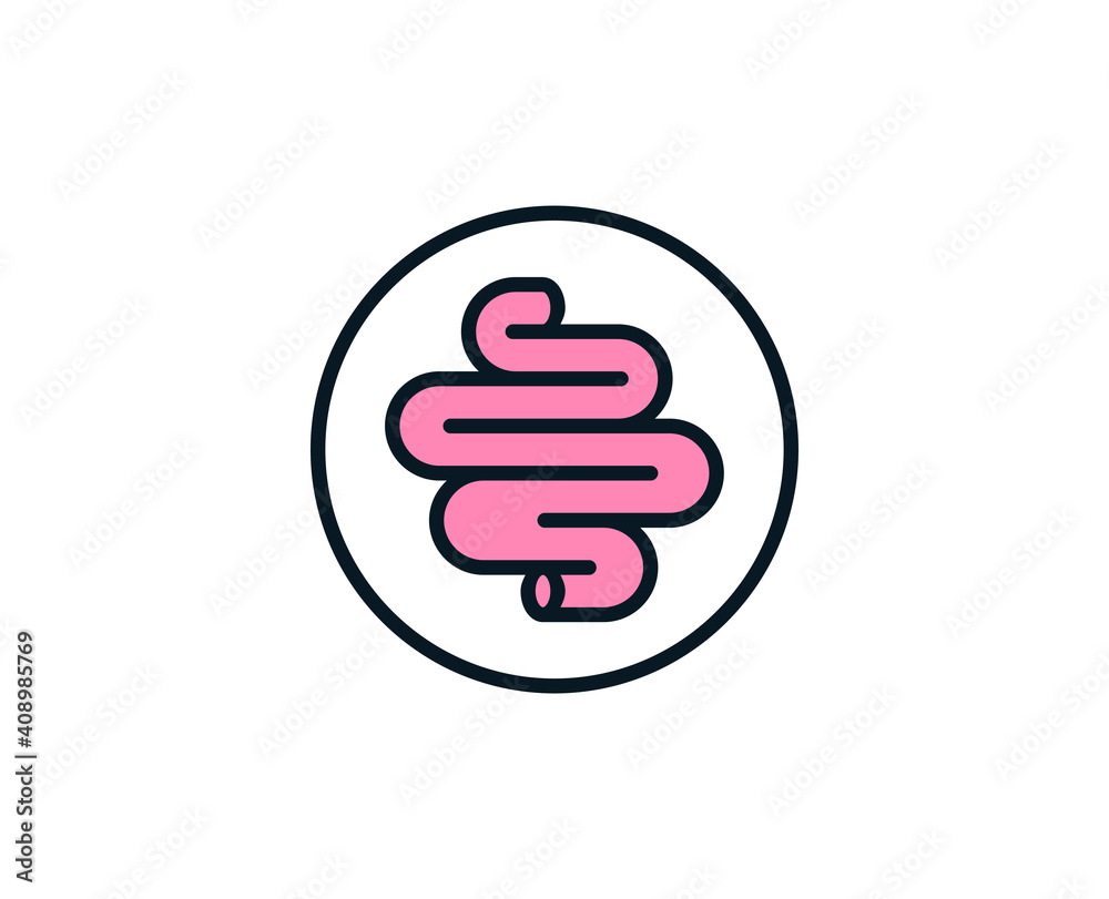 Intestines line icon. High quality outline symbol for web design or mobile app. Thin line sign for design logo. Color outline pictogram on white background Intestines line icon. High quality outline symbol for web design or mobile app. Thin line sign for design logo. Color outline pictogram on white background