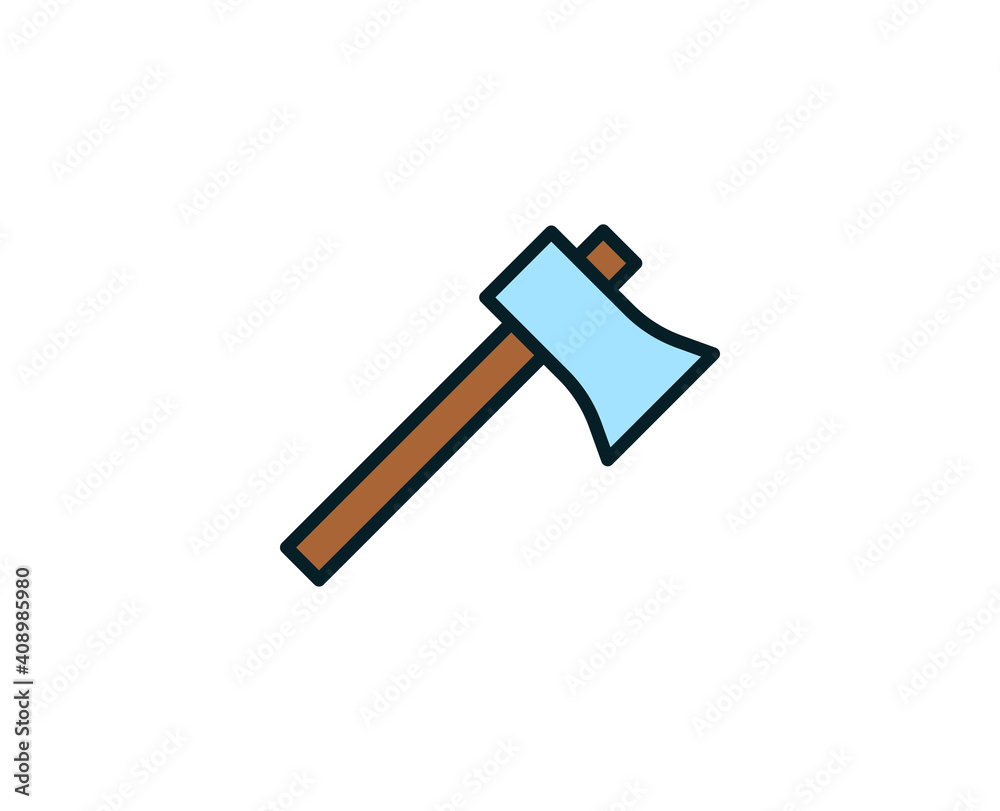 Axe line icon. Vector symbol in trendy flat style on white background. Travel sing for design. Axe line icon. Vector symbol in trendy flat style on white background. Travel sing for design.