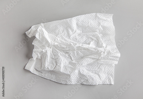 white crumpled paper napkin