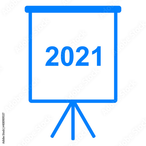 Jahr 2021 und Flipchart