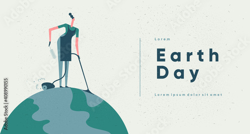 Earth Day. International Mother Earth Day. Caring for Nature. Environmental problems and environmental protection. Flat vector illustration.