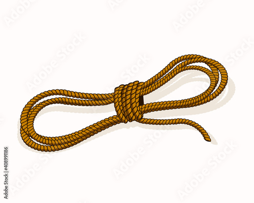 Climber rope icon vector. Equipment mount climb