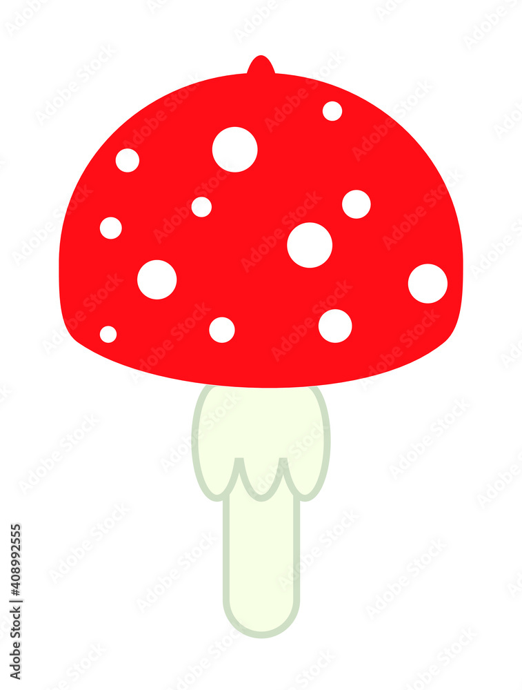 Mushroom fly agaric logo icon on a white background red mushroom with white polka dots and a skirt Mushroom fly agaric logo icon on a white background red mushroom with white polka dots and a skirt