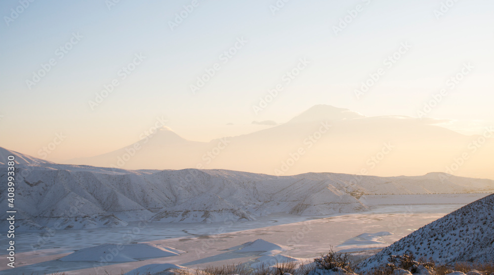 Mount Ararat from the Azat reservoir