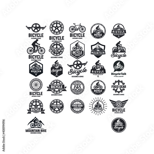 Bicycle Service logo design collection set logos bike shop 