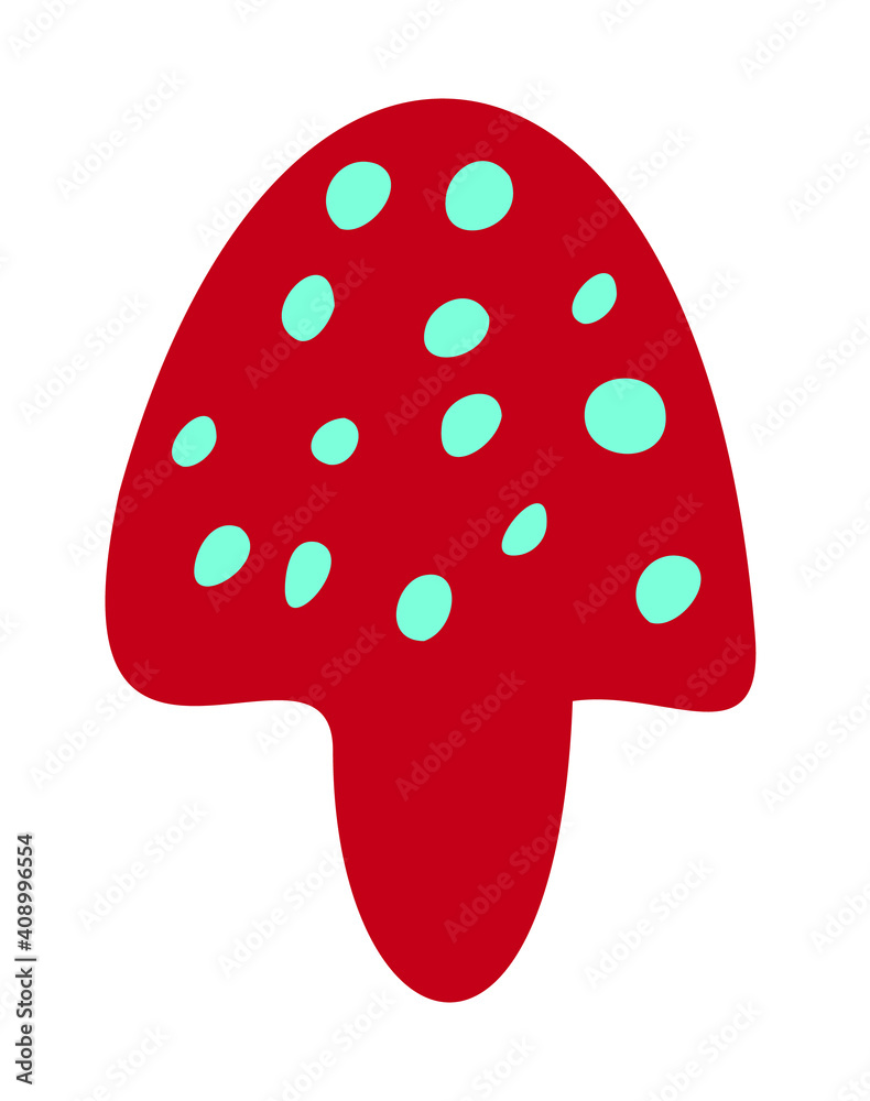 icon mushroom fly agaric red with blue spots