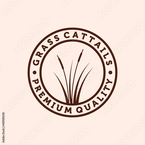 Cattail or Reed Logo Vector Illustration Design. Simple Modern Minimalist Cattail Logo Design. Creative Cattail Illustration Logo Concept